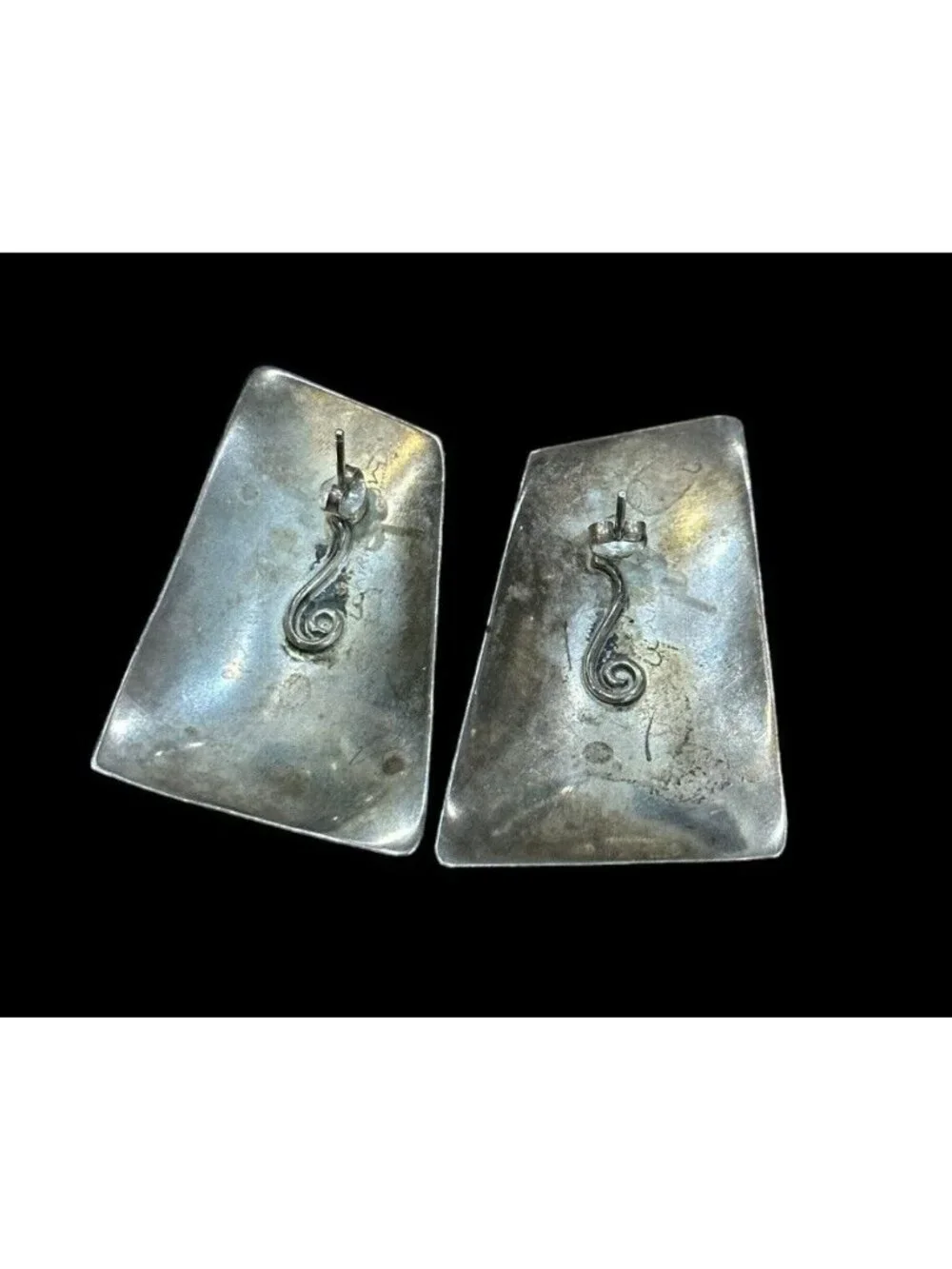 Navajo Ray Morton “Whirling Wind” Earrings Sterling Silver Kokopelli Dancer